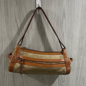 Vintage Kate Spade Brown and Tan Shoulder Bag